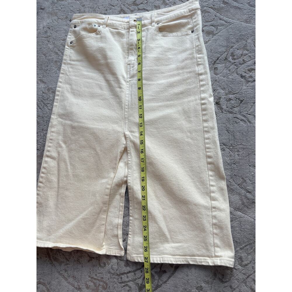 Proenza Schouler Women's Size 6 Cream Denim Jean Midi Skirt Minimalist - Picture 4 of 7
